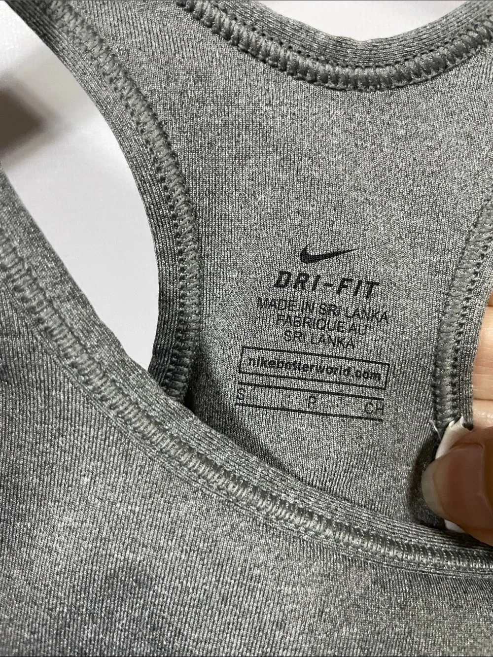 Nike Gray & Black Racerback Sports Bra